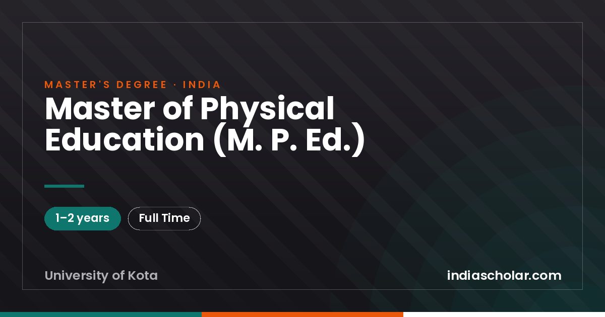 Master of Physical Education (M. P. Ed.)