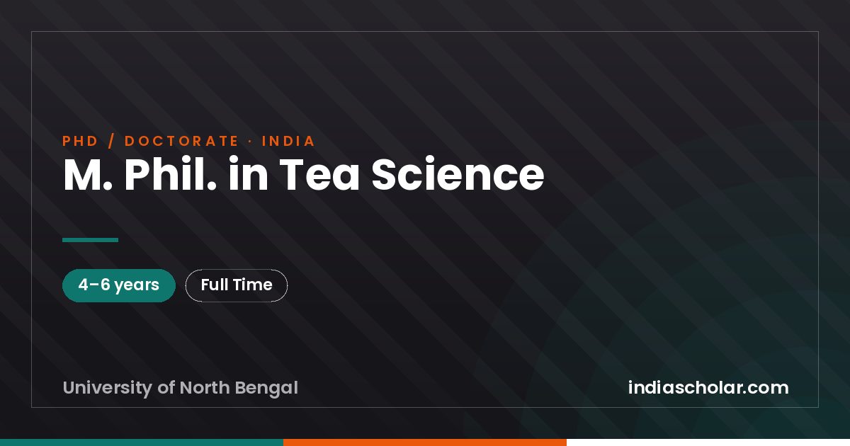 M. Phil. in Tea Science