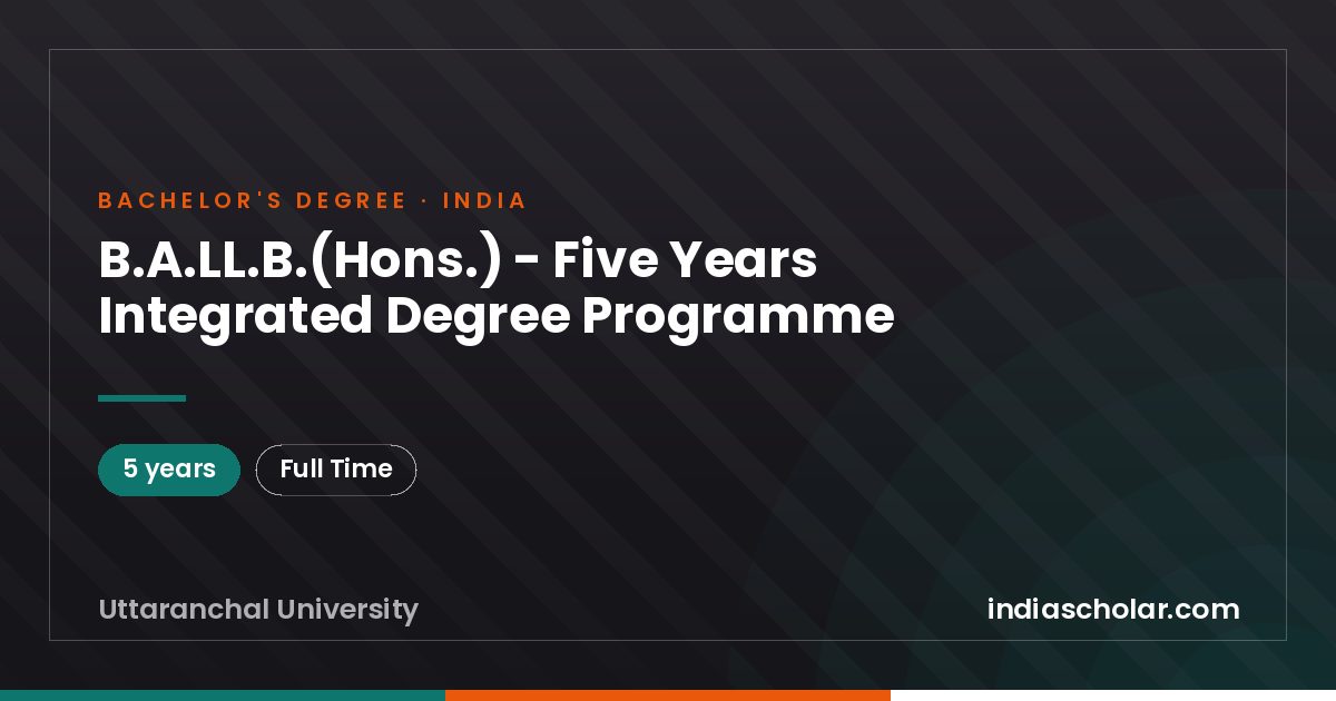 B.A.LL.B.(Hons.) - Five Years Integrated Degree Programme